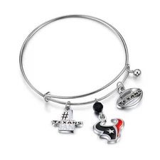 Houston Texans NFL 3 Charm Bracelet Officially Licensed