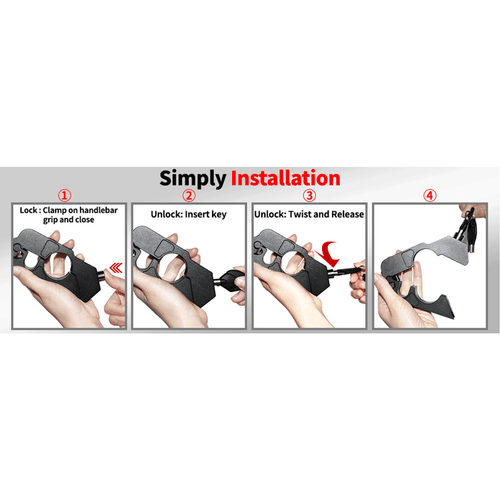 Motorcycle Bike ATV Handlebar Grip Brake Lever Throttle Security Lock Anti-Theft - Bild 12 von 15