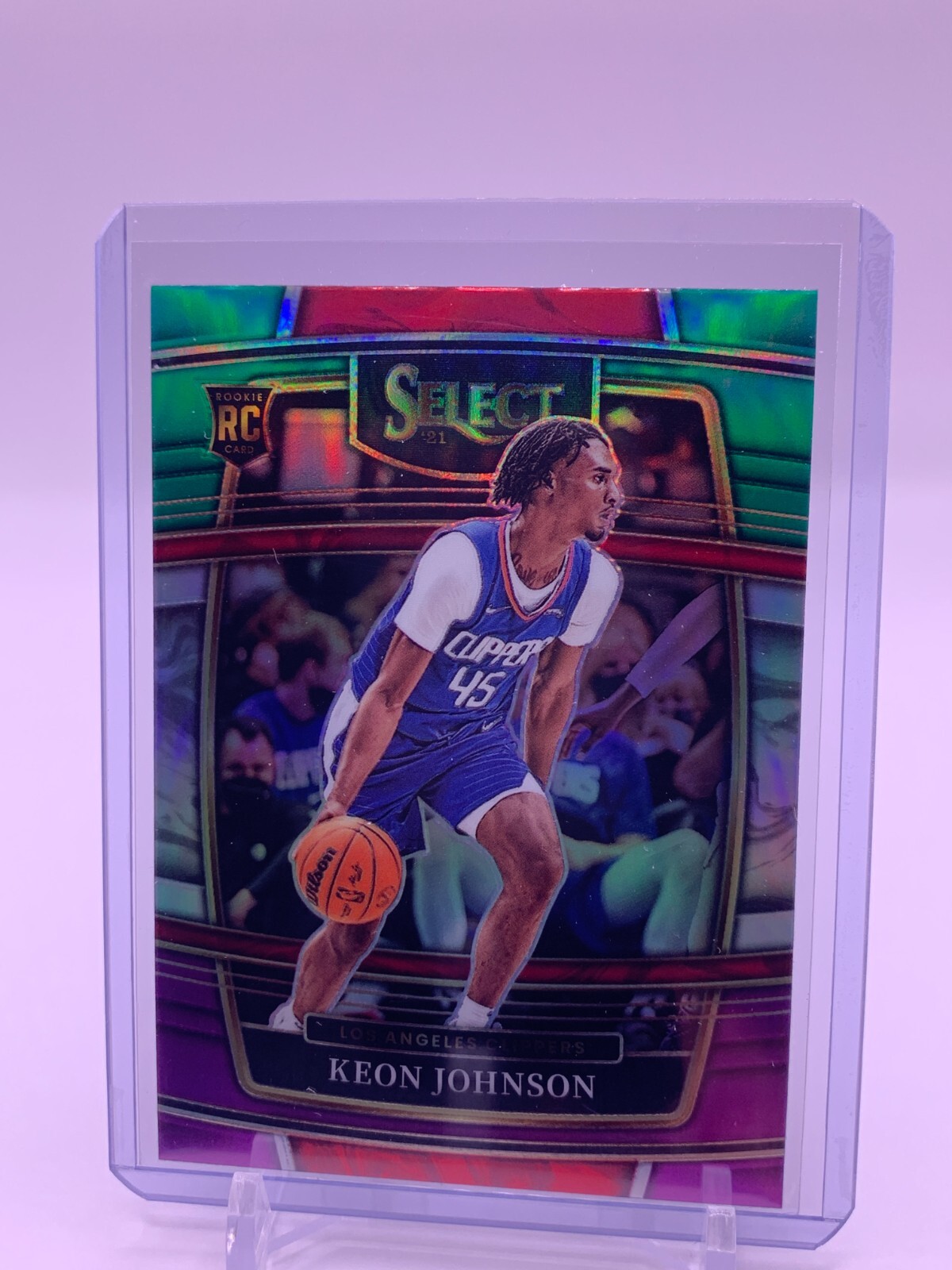 2021-22 Panini Select Concourse Level Silver Prizm Tri-Color #40 Keon Johnson RC