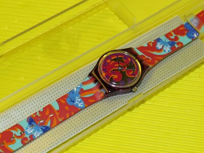 LADY (25mm KLEINE) Swatch von 1992 - FLEUR DE LYSS - LV102 in NEU & OVP