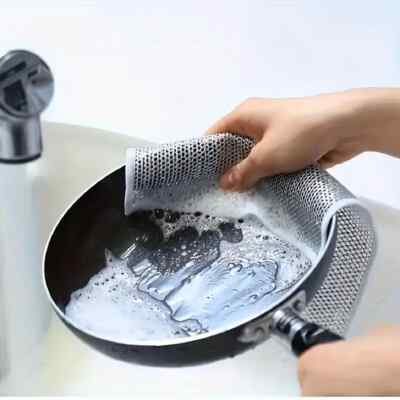10 x Multifunctional Non Scratch Wire Dish Cloth Mesh Dishwashing Rag