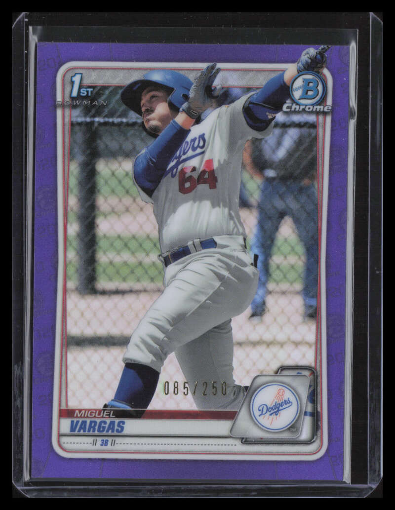 2020 Bowman Chrome Prospects Purple Refractor bcp131 Miguel Vargas Rookie 85/250