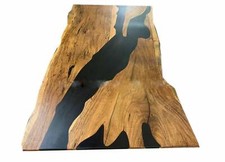 Buy Black Epoxy Table Top Natural Acacia Wood Countertop Furniture Decors