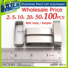Wholesale Stainless Steel Belt loop Belt Buckle Keeper DIY Leather Craft 1.5 in