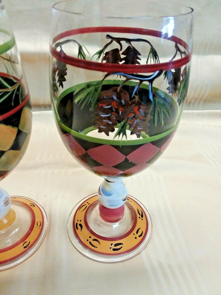  Juego de 2 copas de vino - Copas de vino únicas pintadas a mano - Tamaño 16 oz Foto 2 de 4