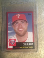 2016 Topps Archives DARIN RUF RED Border 16/50 Phillies