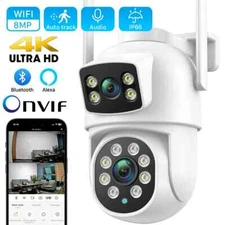 Outdoor video surveillance camera, 4K, 8MP, HD, Wi Fi, PTZ, 4MP dual lens