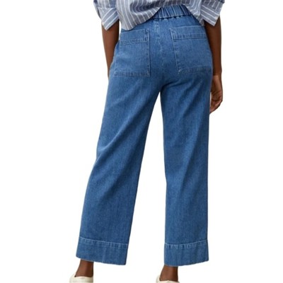 Everlane The Easy Jean in Deep Sea Denim Wash Size 0 Elastic Waist 