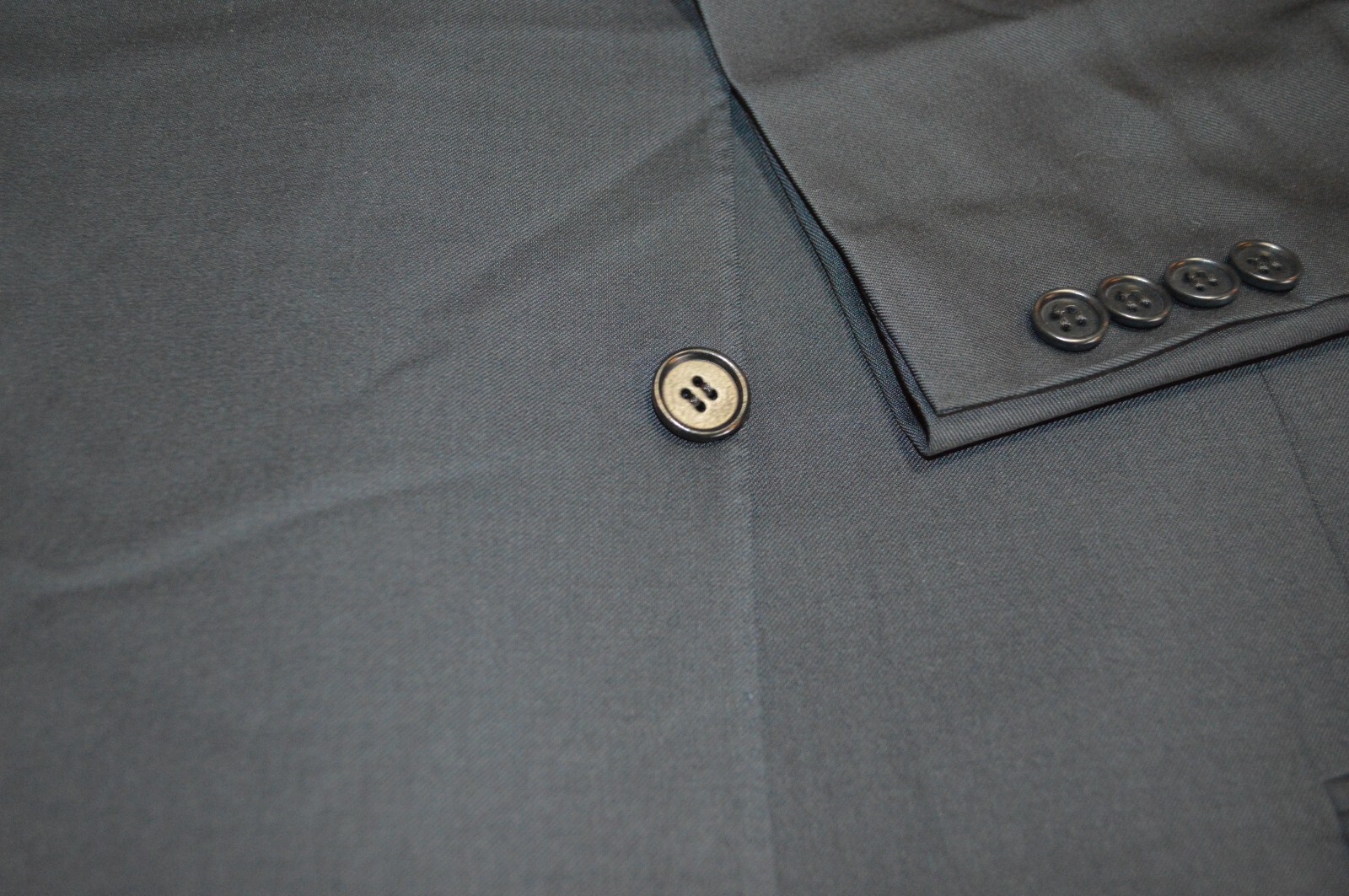 Canali three button solid navy blue wool sport co… - image 3