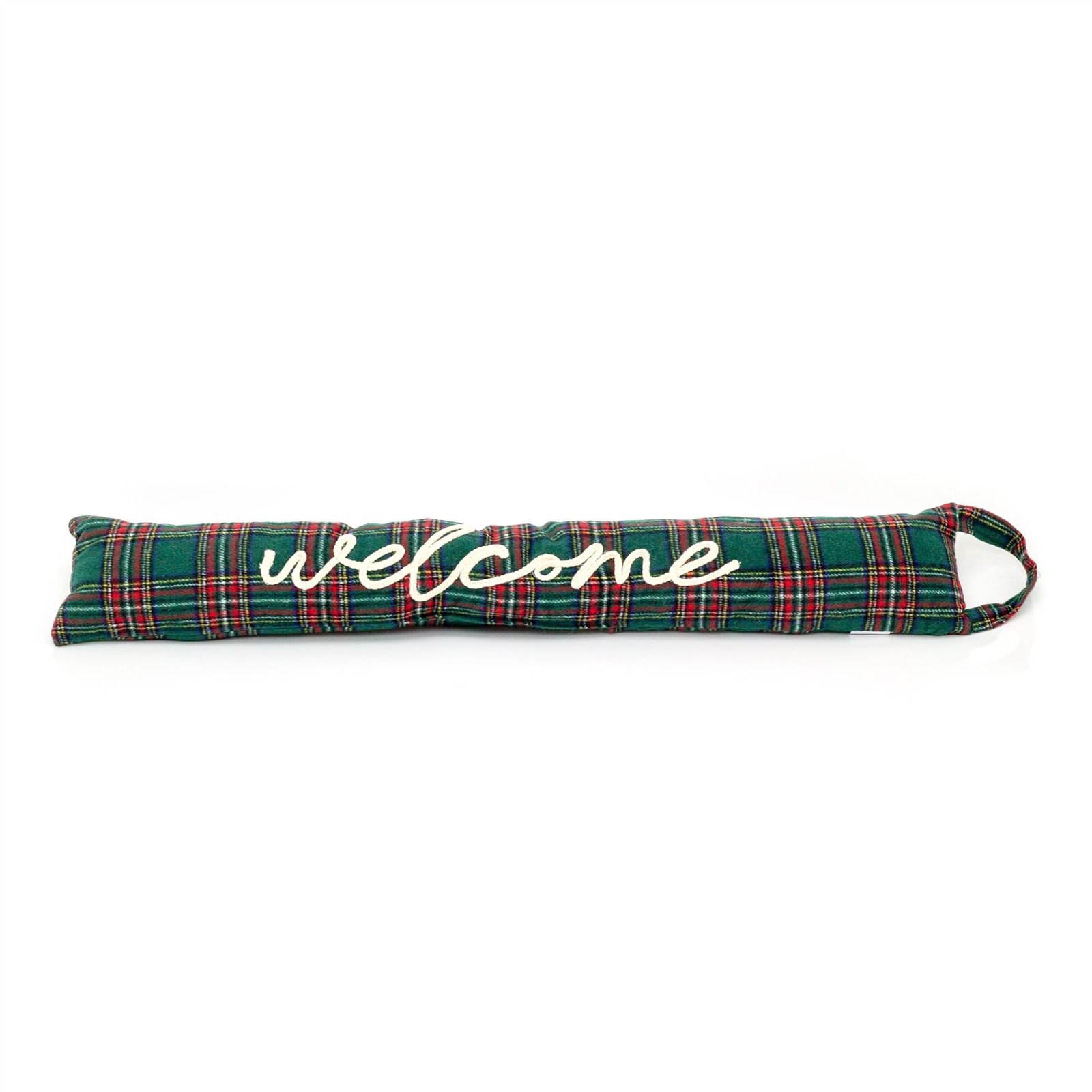 81cm Green Plaid Tartan Fabric Door Draught Excluder | Door Draft Excluder
