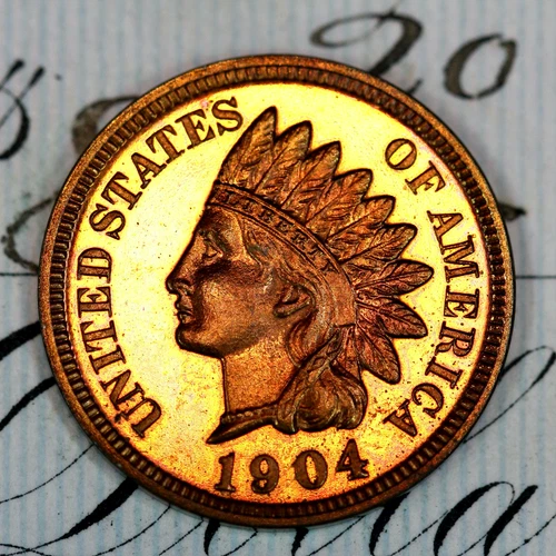 * 1904 CAMEO * PRISTINE++ BLAZING RED GEM PROOF INDIAN HEAD PENNY *