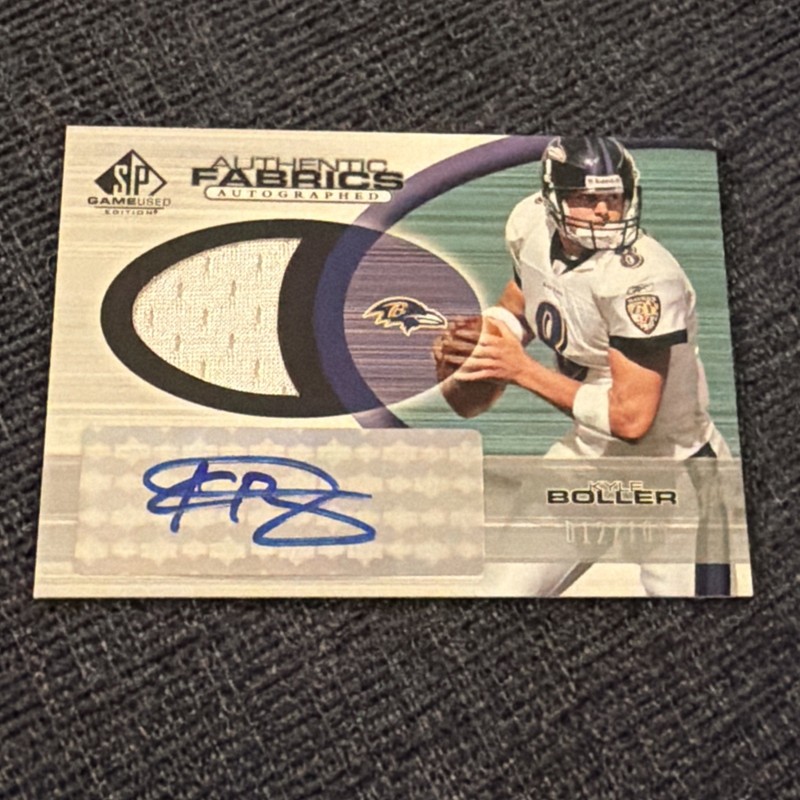 Kyle Boller 2004 Upper Deck #AAF-KB Game Worn Patch Auto 012/100 Ravens-NFL