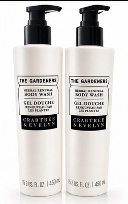 2 Bottles The Gardeners BODY WASH Crabtree & Evelyn Herbal Renewal 15.2oz Each