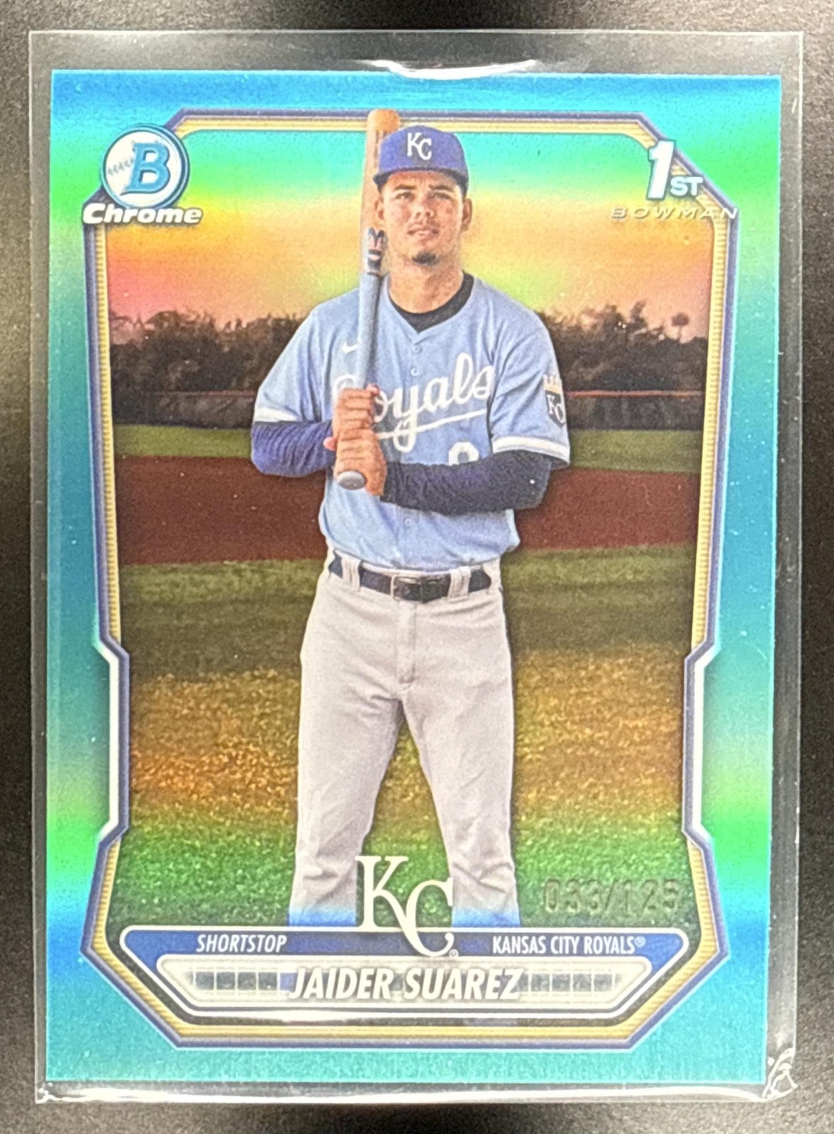 JAIDER SUAREZ 2026 Bowman Chrome #BCP-180 Aqua Refractor /125 Royals