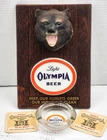 Vtg 1962 OLYMPIA BEER Wildlife BEAR Wall Plaque Bar Sign Advertising Man Cave