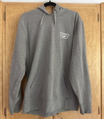 VANS Skater Comfy Cush Long Sleeve Hoodie Pullover Grey Sweatshirt Size L
