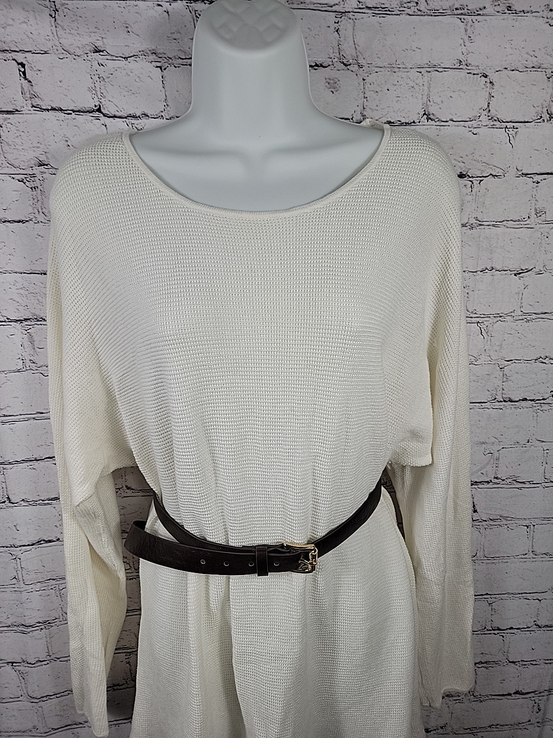 Michael Kors Basic Knit Long Sweater Split Hem Iv… - image 2