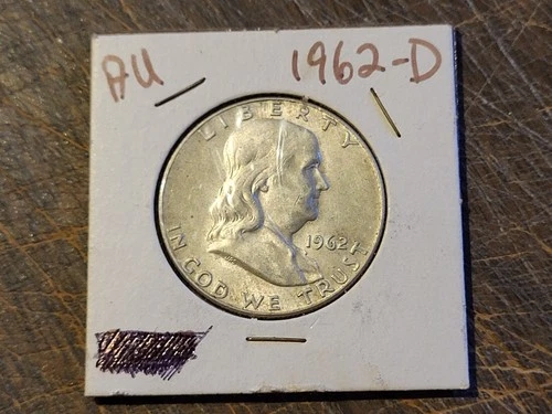1962-D Silver Benjamin Franklin Half Dollar Coin - 90% Silver - Very Good