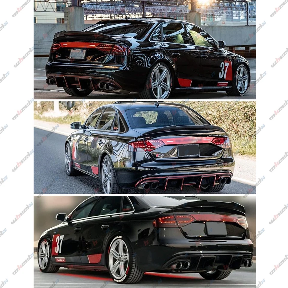 PARA 08-12 AUDI A4 B8 PSM ESTILO HIGHKICK DUCKBILL FIBRA DE CARBONO ALERÓN MALETERO ALERÓN Foto 4 de 4