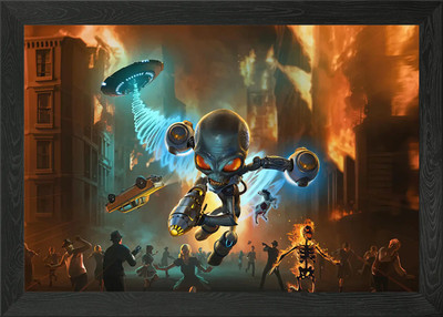 destroy all humans Framed Wall Art Poster Canvas Print Picture