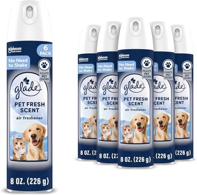 6 Glade Air Freshener Room Spray, Designed to Fight Pet Odors Fresh Clean Scent