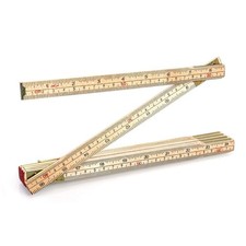 QWORK Folding Wood Rule, 6 FT 6 Inch Foldable Ruler with US and zzzz-s, Brown 