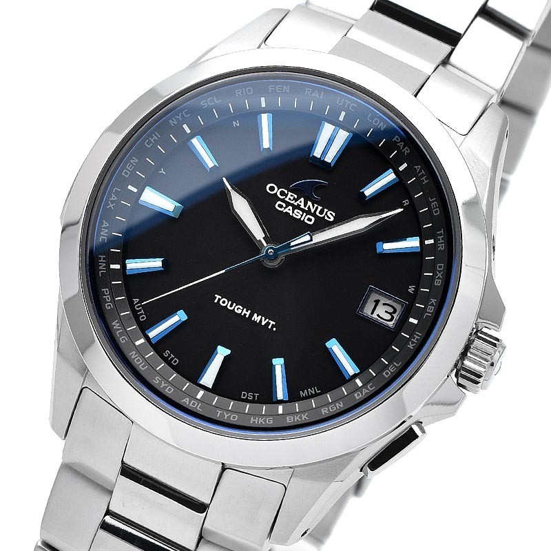 CASIO OCEANUS OCW-S100-1AJF Multi Band 6 Solar Radio Black × Blue
