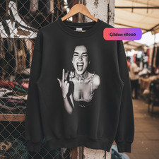 Reprint Dua Lipa Middle Finger Sweatshirt  Pop Star Merch Unisex Top