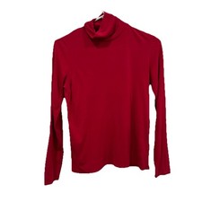 Eileen Fisher Red Long Sleeve Turtleneck Top Xs XSmall