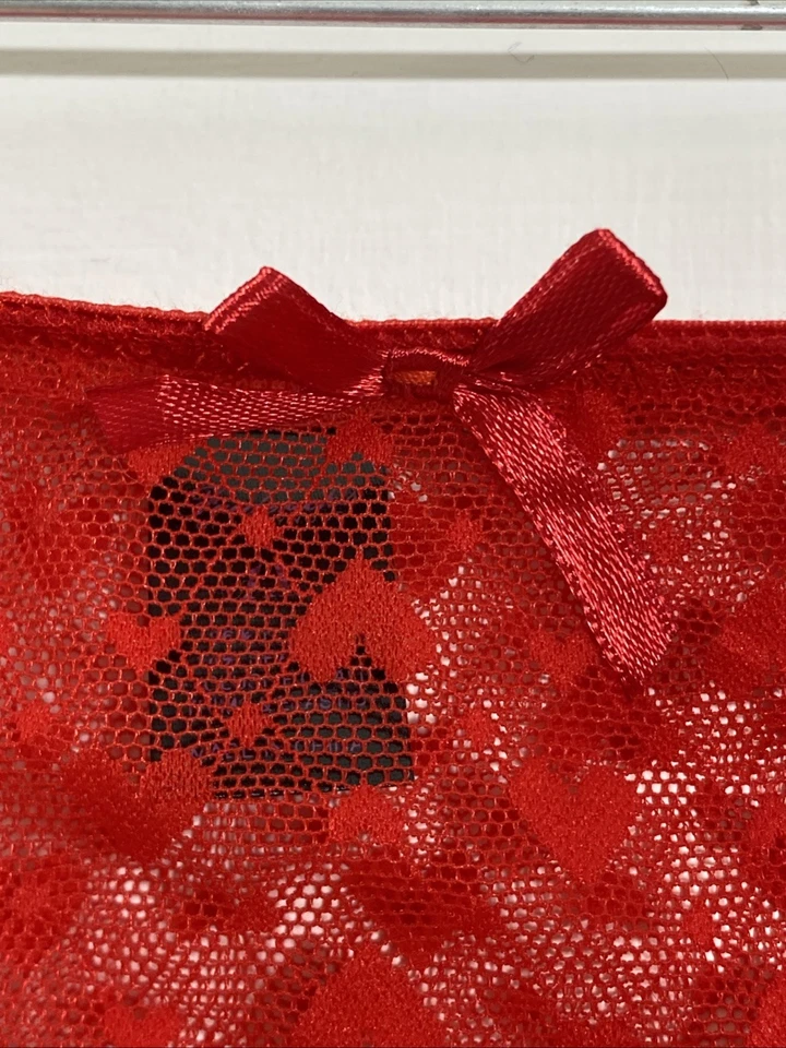 Frederick’s of Hollywood LADIES’ MAREE RED HEARTS BIKINI PANTY Size XL NEW NWT - Image 2 of 4