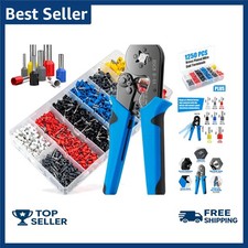 Ferrule Crimping Tool Kit with 1250PCS Wire Ferrules and Ratchet Tool Set