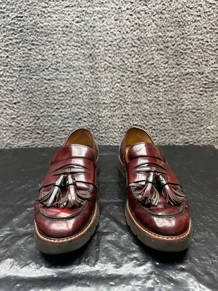 Stuart Weitzman Manila Patent Leather Tassel Loafers Burgundy Womens Size 9M US - Image 2 of 4