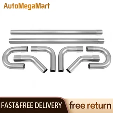 T-304 3" Inch Stainless Steel Exhaust Pipe Mandrel Straight Bend Kit Universal