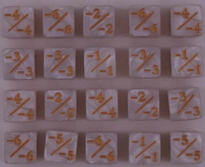 MTG -1/-1 Counter Dice 20pc White Pearl D6 Commander Token Set - Photo 1/2