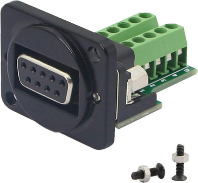 QIANRENON DB9 Panel Mount Terminal RS232 Serial to Terminal Female Adapter Conne