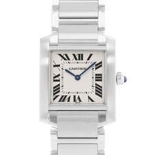 Cartier Tank Francaise W51003Q3 2301 25mm Medium Silver Dial Steel Ladies Watch