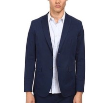 Theory Men s 42 Navy Blue Cotton Chino Tobius Thurlow Blazer Jacket Sport Coat