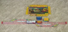 160's Vintage CRAGSTAN No. 40106 Battery Operated TIN TOY SHUTTLE TRAIN