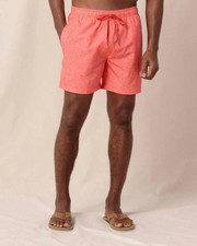 Southern Tide Floral Fusion Swim Trunk Sunset Coral
