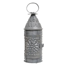 10" Mini Primitive Antiqued Punched Tin Revere Candle Lantern ~ Home Decor