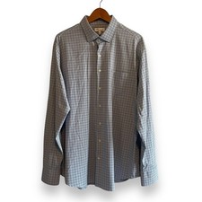 Peter Millar Summer Comfort Long Sleeve Plaid Button Up Shirt Men's XL