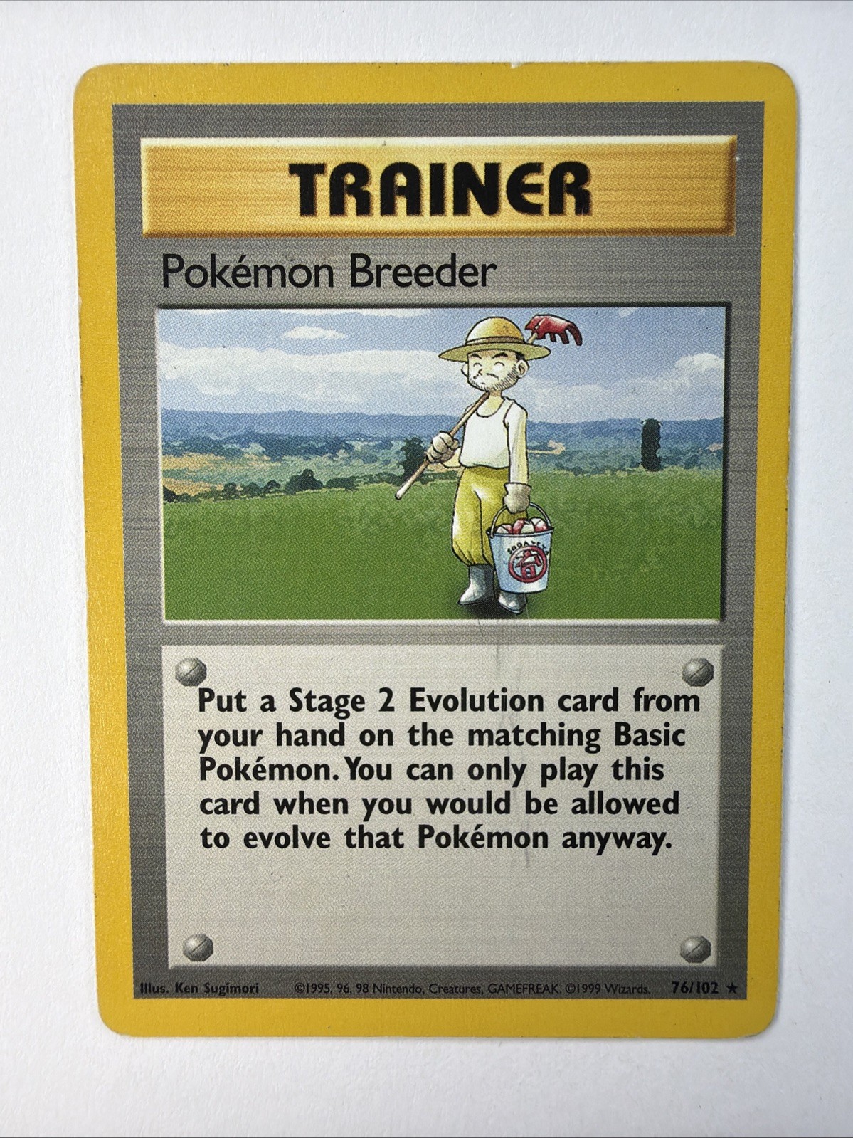 Pokemon Breeder Trainer  76/102 Base Set Pokemon 1999 LP