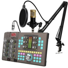 Podcast Equipment Bundle: Audio Mixer XLR Microphone Kit for Streaming