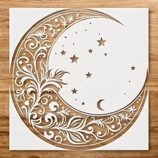 Celestial Moon Clip Art DIY Crafts Stencil for Creative Projects - StencilAir