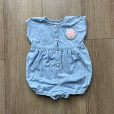 Vintage 1990 s Osh Kosh B Gosh Denim Romper With Star Patch Size 24 Months