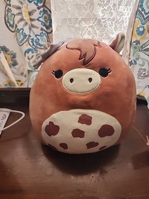 8  TOMAR the horse Squishmallow,  Brown Spotted Horse Silver Bow-NWT