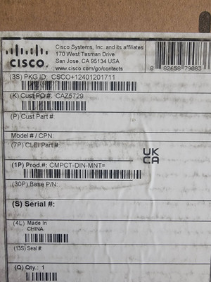 Cisco CMPCT-DIN-MNT Mounting Kit Cisco 3560CX 2960CX Compact Switch