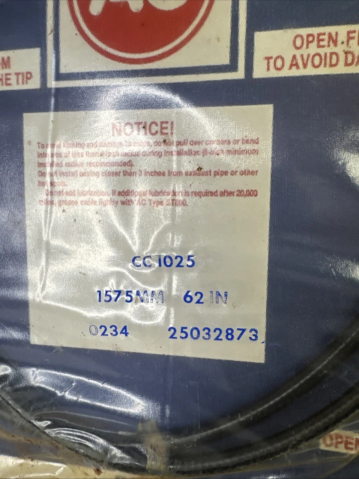 25032873 NOS AC Delco 1980 1981 Chevrolet Corvette Speedometer Cable W/O Cruise  - Image 2 of 4