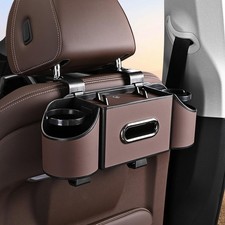 Joezhe Car Back Seat Organizer: 4-in-1 Storage Box, Cup Holder, Tissue, Phone