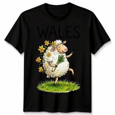 St Davids Day Sheep Wales T-Shirt Event Bekleidung